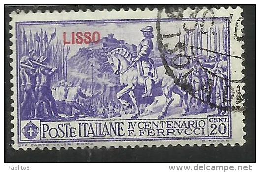 EGEO 1930 LIPSO (LISSO)  FERRUCCI CENT. 20 CENTESIMI USATO USED OBLITERE´ - Egée (Lipso)