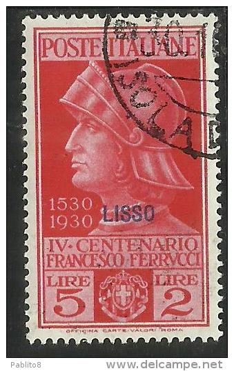 EGEO 1930 LIPSO (LISSO) FERRUCCI LIRE 5 + 2 L. USATO USED OBLITERE´ - Egée (Lipso)