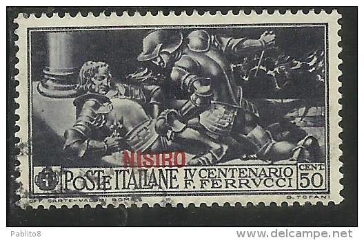 EGEO 1930 NISIRO FERRUCCI CENT. 50 CENTESIMI USATO USED OBLITERE´ - Egeo (Nisiro)