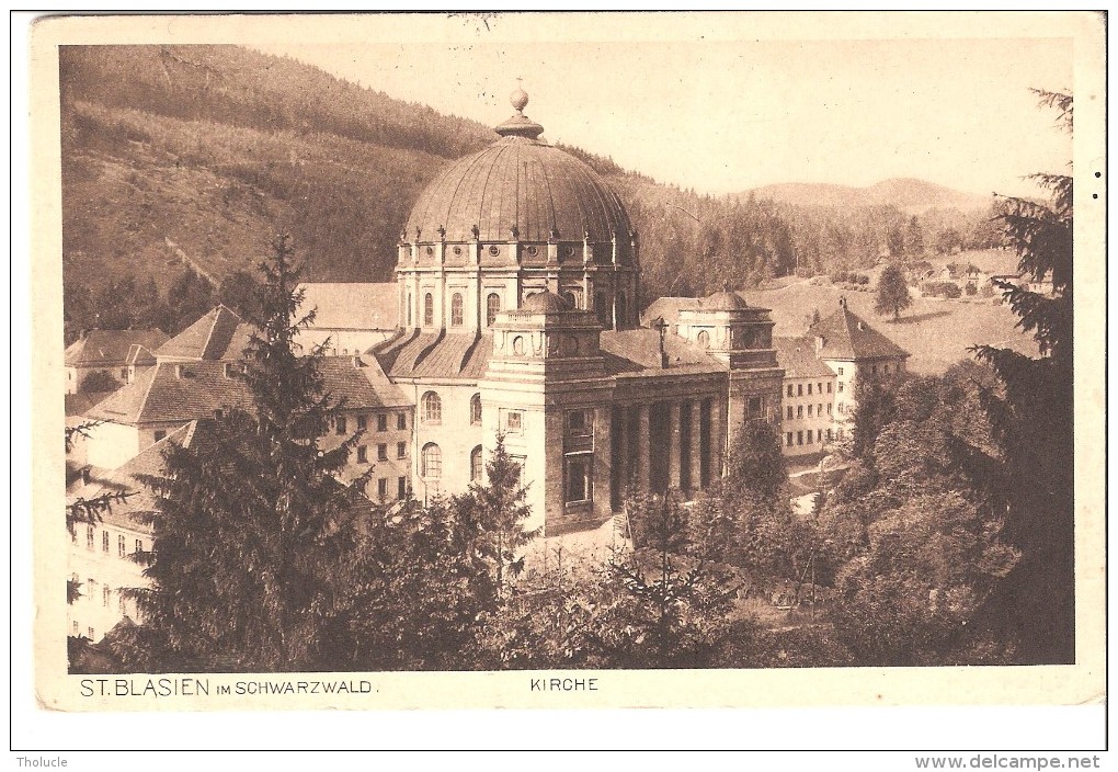 Allemagne-Sankt-Blasien (Waldshut-Bade-Wurtemberg)-1910-Kirche-Kloster- Voir Texte-exp. Vers Verviers (Belgique) 2 Scans - St. Blasien