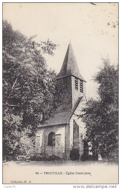 Trouville 14 - Eglise Saint-Jean - Cachet Trouville à Paris 1910 - Soings Loir Et Cher - Trouville