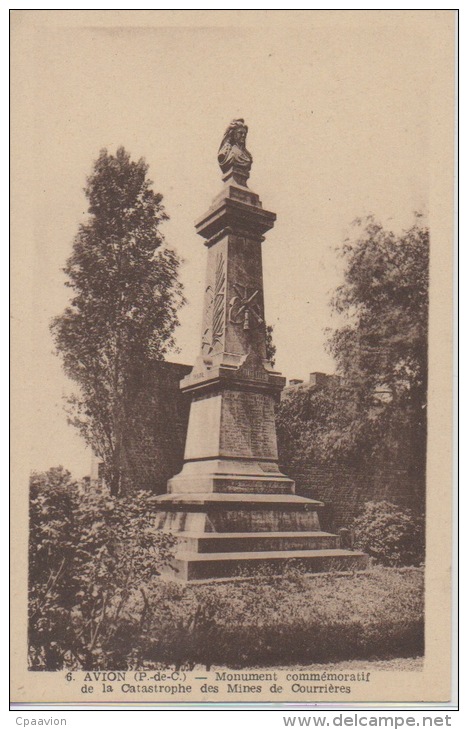 Avion,Monument Commémoratif De La Catastrophe Des Mines De Courrières - Avion