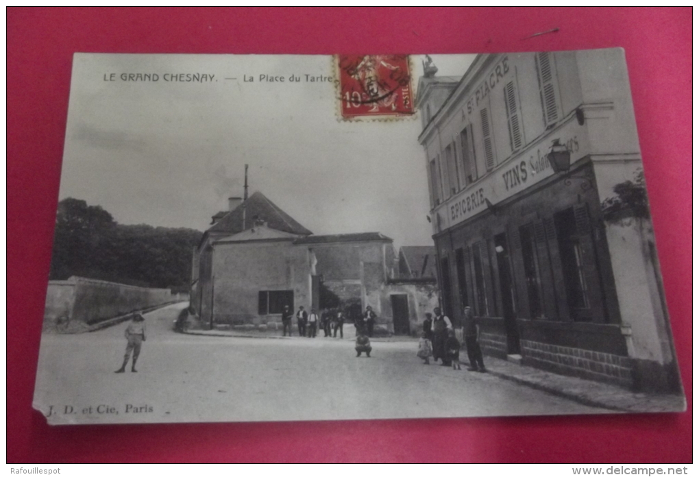 C P Le Grand Chesnay La Place Du Tartre Epicerie Vins - Le Chesnay