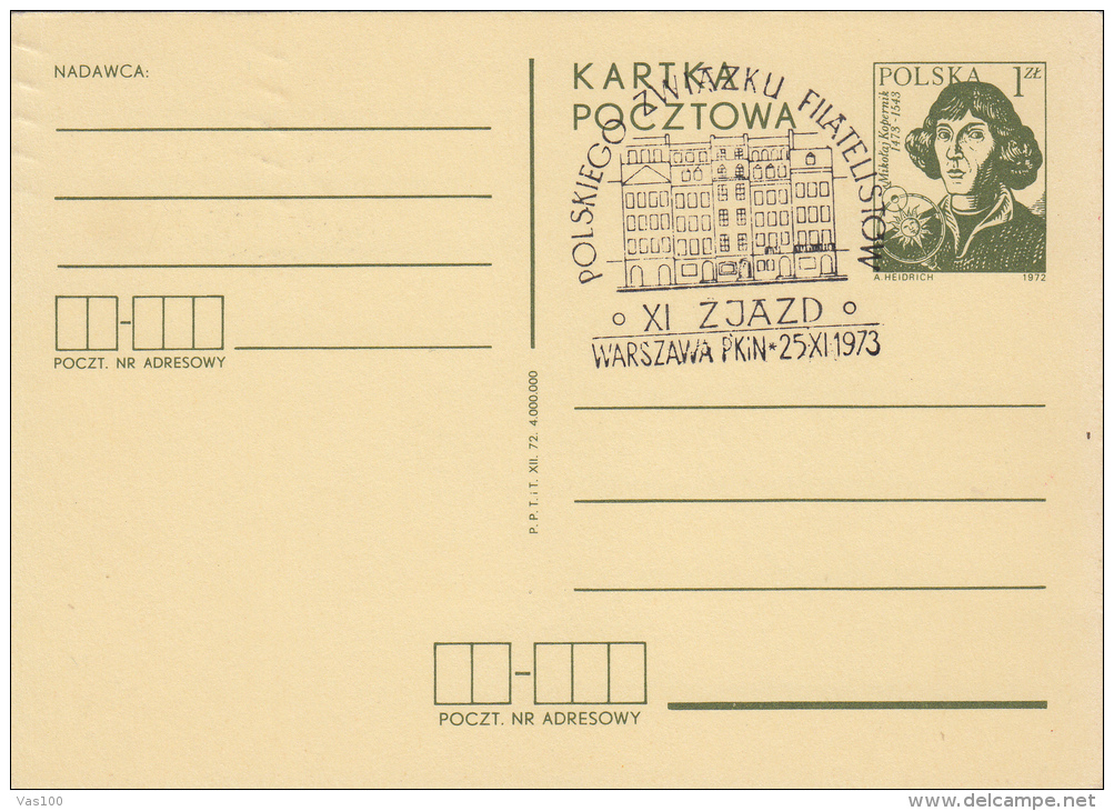 ASTROLOGY, NIKOLAUS COPERNICUS, PC STATIONERY, ENTIER POSTAUX, 1973, POLAND - Astrology