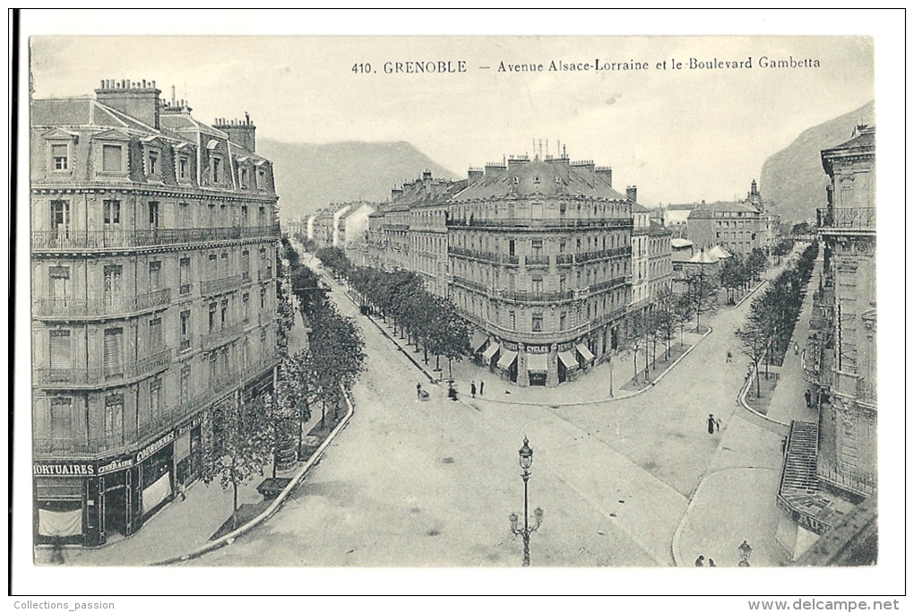 Cp, 38, Grenoble, Avenue Alsace Lorraine Et Le Boulevard Gambetta, écrite - Grenoble