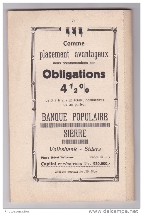 Livret Officiel Xème Fête Cantonale Valaisanne De Gymnastique Organisée Par La Section De Chippis - Sierre - Valais - Programmes