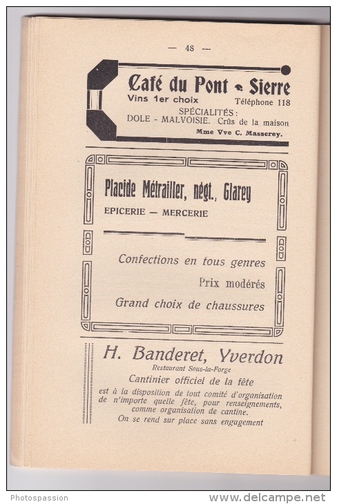 Livret officiel Xème Fête Cantonale Valaisanne de Gymnastique organisée par la section de Chippis - Sierre - Valais