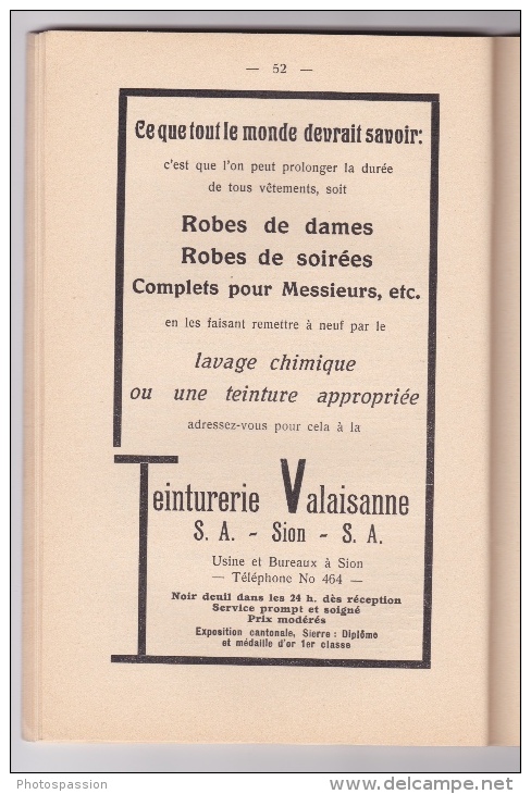 Livret officiel Xème Fête Cantonale Valaisanne de Gymnastique organisée par la section de Chippis - Sierre - Valais