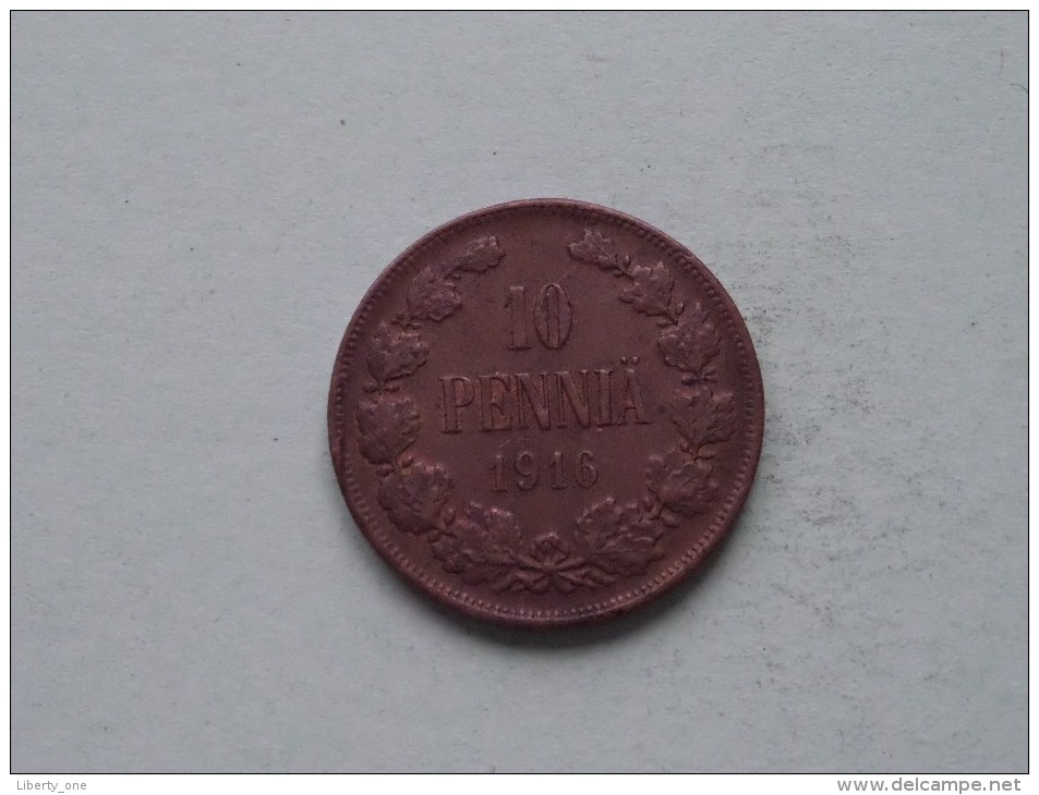 1916 - 10 Penniä / KM 14 ( Uncleaned / For Grade, Please See Photo ) ! - Finland