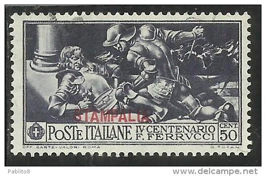 EGEO 1930 STAMPALIA FERRUCCI CENT. 50 CENTESIMI USATO USED OBLITERE - Egée (Stampalia)