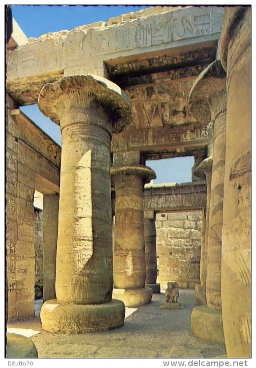 Luxor - Karnak - Pillars In The Hall Of Khonsu Temple - Egito - Formato Grande Non Viaggiata - Louxor