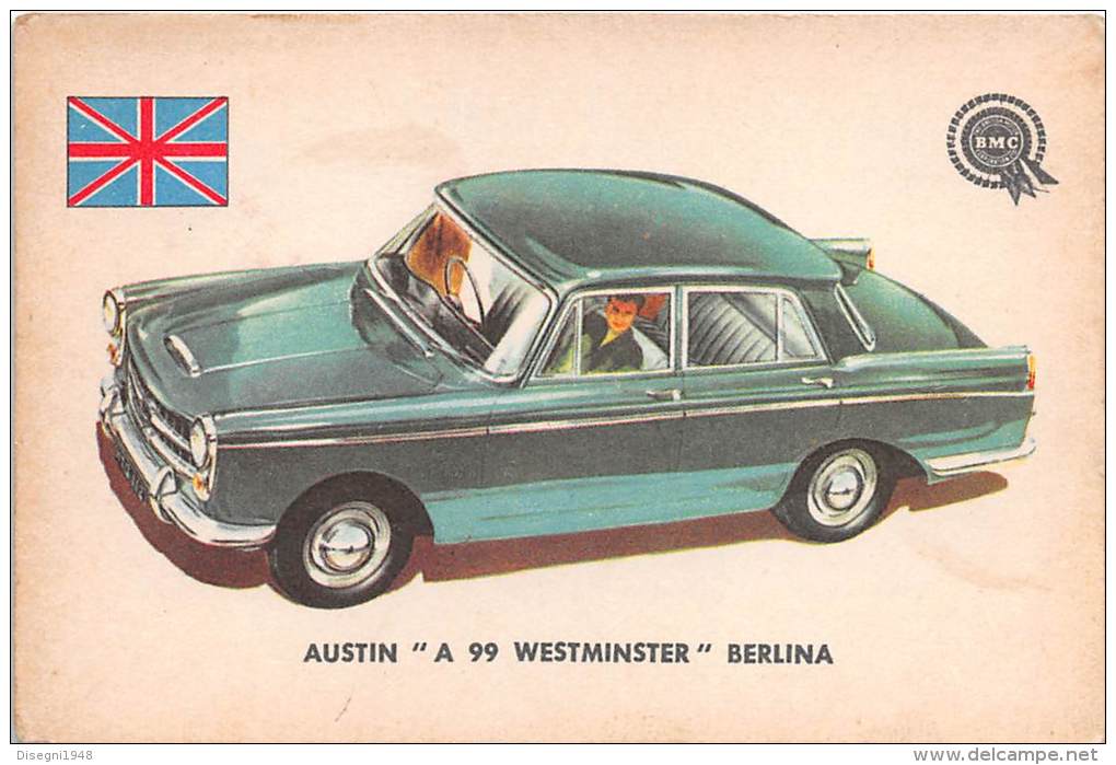 02750 "AUSTIN A 99 WESTMINSTER BERLINA" AUTO - CAR - FIGURINA ORIGINALE - ORIGINAL TRADING CARD. SIDAM - TORINO. 1961 - Engine
