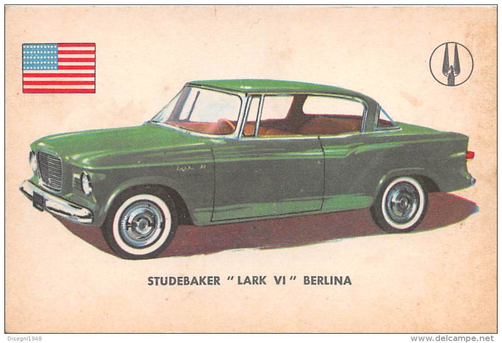 02753 "STUDEBAKER LARK VI SEDAN"  CAR.  ORIGINAL TRADING CARD. " AUTO INTERNATIONAL PARADE, SIDAM - TORINO". 1961 - Moteurs