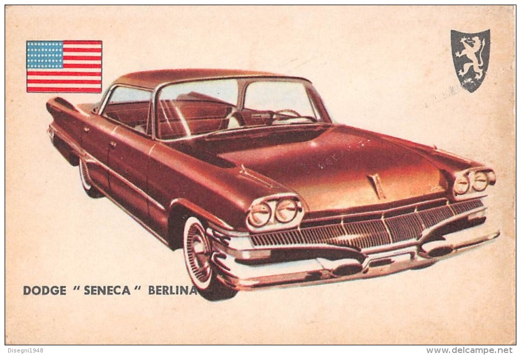 02754 "DODGE SENECA SEDAN"  CAR.  ORIGINAL TRADING CARD. " AUTO INTERNATIONAL PARADE, SIDAM - TORINO". 1961 - Motores