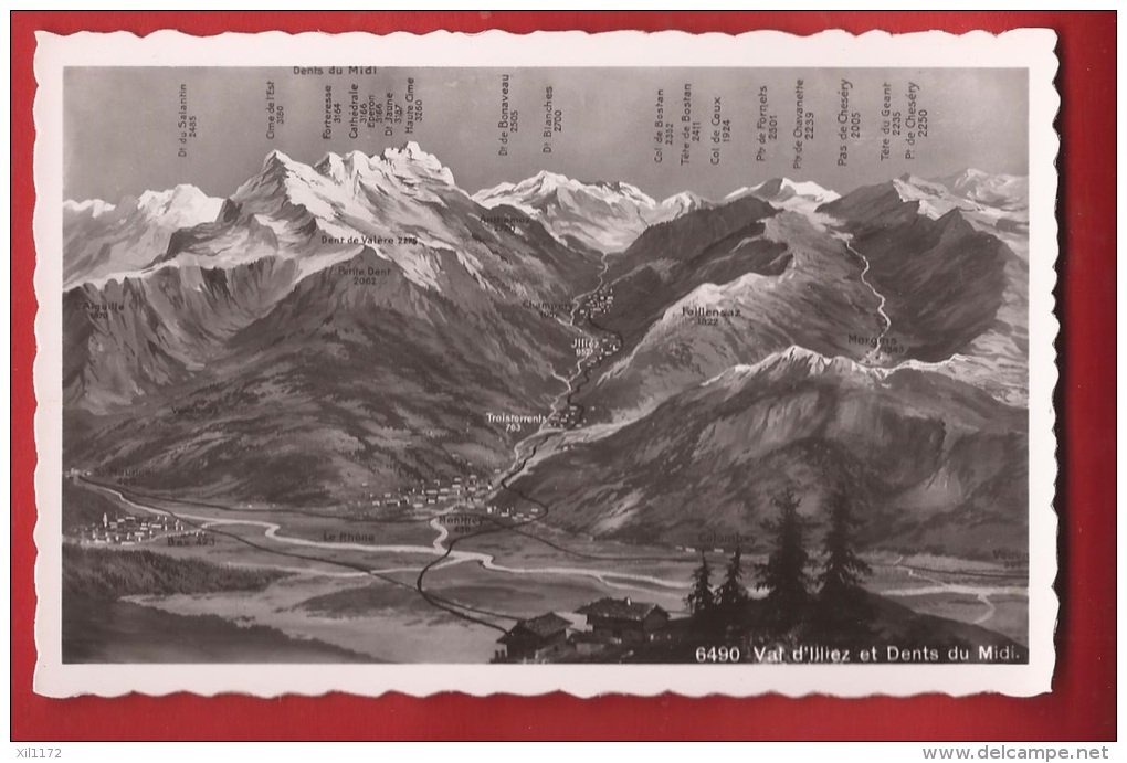 TVS2-24 Val D'Illiez Et Dents Du Midi. Panorama, Troistorrents, Morgins. Visa Censure 1939. Perrochet Non Circulé - Troistorrents