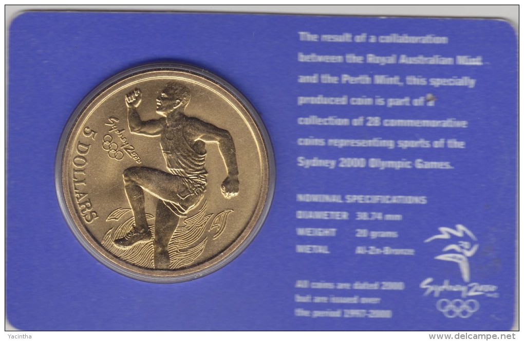 @Y@    Australie  Coincard Commemorative  5 Dollars 2000   1 Van 28 - Otros & Sin Clasificación