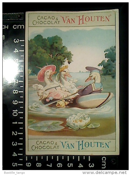 CHROMO CACAO CHOCOLAT VAN HOUTEN Canards En Barque Ducks In Boat Style Benjamin Rabier - Van Houten