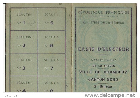 Carte D'Electeur De Mr Lavigne Fernand Receveur Des Contributions Le 1er Juin 1884 A Chanay  -Voir Scan - Altri & Non Classificati