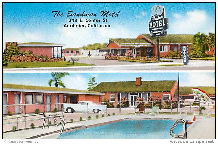 228343-California, Anaheim, Sandman Motel, Swimming Pool, 50s Car, Disneyland, MWM No 23,183F - Anaheim