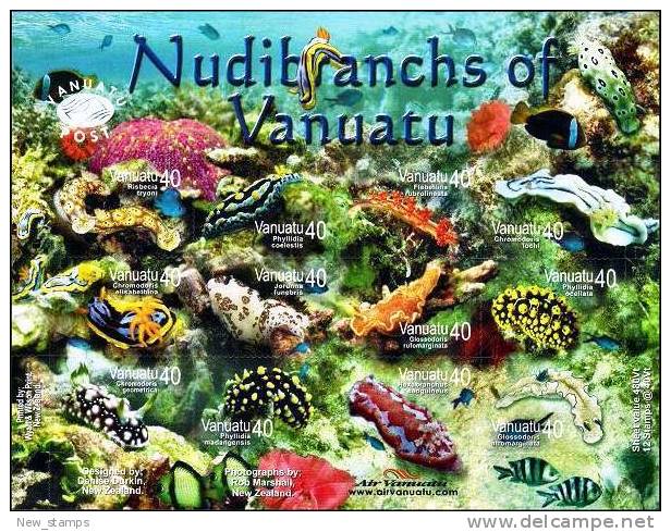 Vanuatu 2008 Nudibranchs Fish Corral MNH - Marine Life