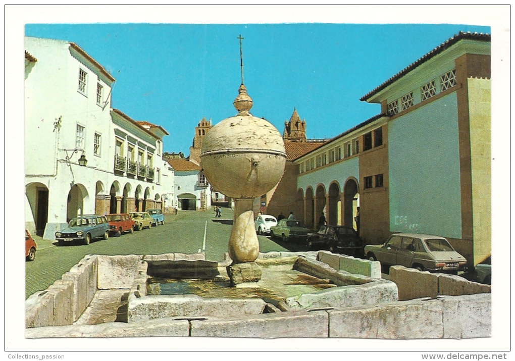 Cp, Portugal, Evora, Placette Des Portas De Moura, Font De La Renaissance - Evora