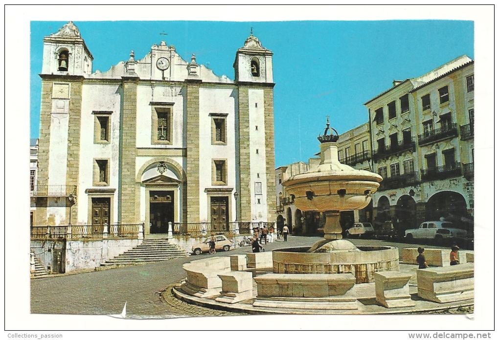 Cp, Portugal, Evora, Place Du Geraldo Et Eglise De Santo Antäo - Evora