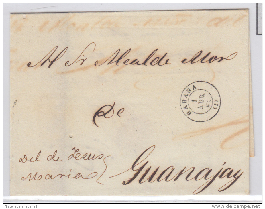 1861-H-13. * CUBA ESPAÑA SPAIN. ISABEL II. CORREO OFICIAL. 1861. OFFICIAL MAIL. SOBRE MARCA HABANA TIPO I. - Prefilatelia