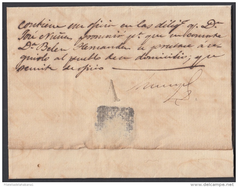 1867-H-8. CUBA ESPAÑA SPAIN. ISABEL II. CORREO OFICIAL 1867. OFFICIAL MAIL. SOBRE C/  MARCA GUANABACOA. - Voorfilatelie