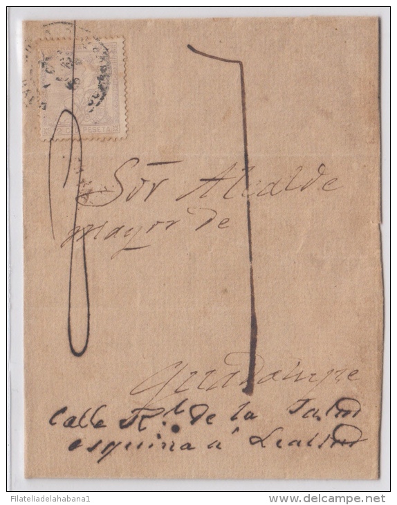 1871-H-7. CUBA ESPAÑA SPAIN. REPUBLICA. 1871. Ed.25. LOCAL MAIL. SOBRE CORREO INTERIOR CON 12 &frac12; C. RARO. - Prefilatelia