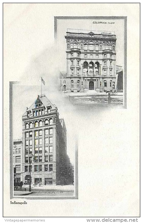 228383-Indiana, Indianapolis, Columbia Club & Commercial Club Buildings, Indianapolis News Series - Indianapolis