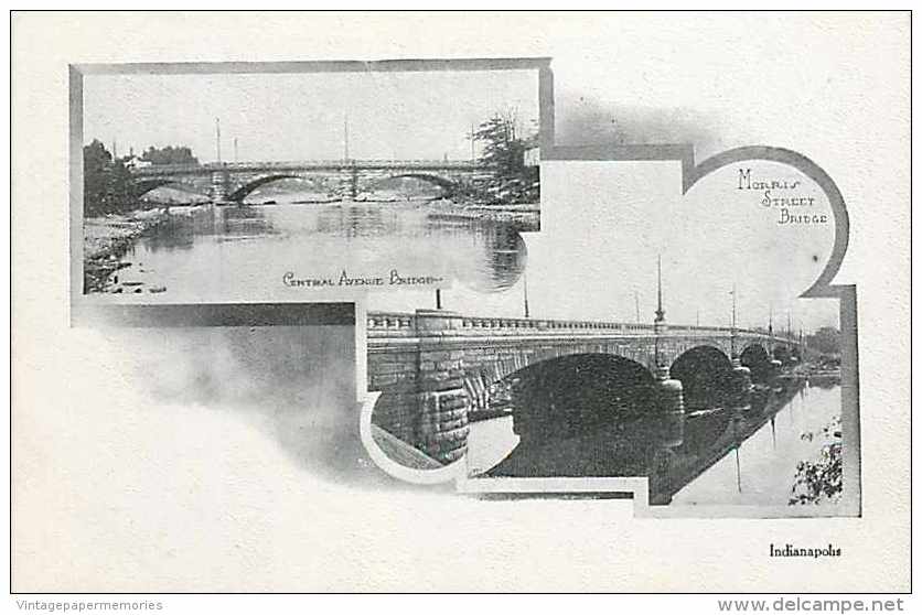 228385-Indiana, Indianapolis, Central Avenue Bridge & Morris Street Bridge, Indianapolis News Series - Indianapolis