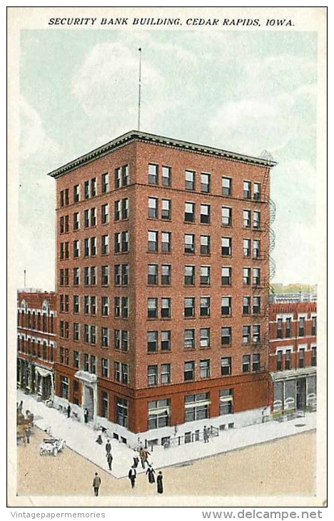 228403-Iowa, Cedar Rapids, Security Bank Building, Baylis Post Card Co No 38005 - Cedar Rapids