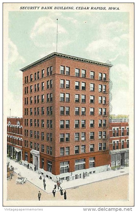 228405-Iowa, Cedar Rapids, Security Bank Building, Baylis Post Card Co No 38005 - Cedar Rapids