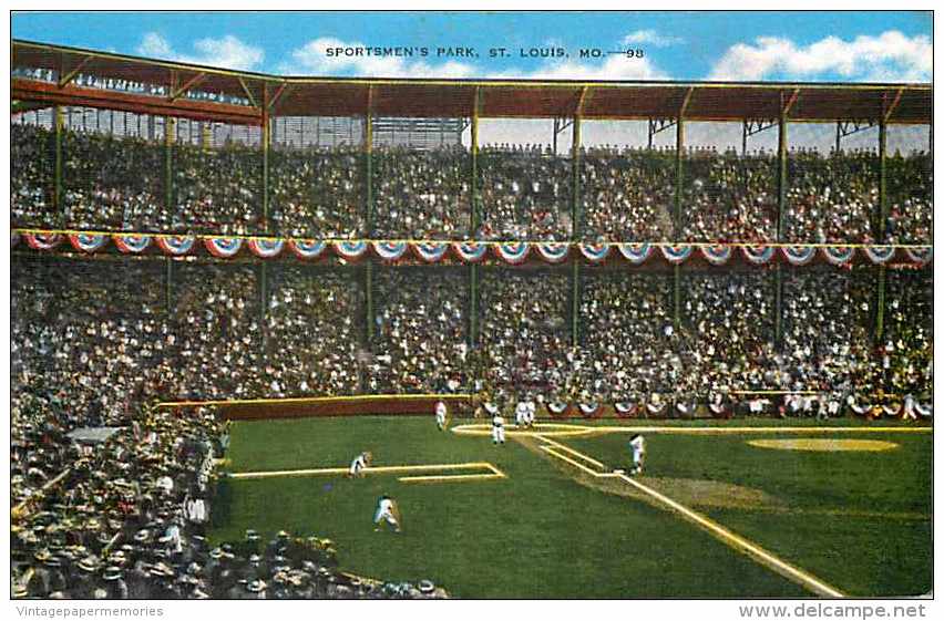 225147-Baseball, Sportsmen´s Park, St Louis, Missouri, Linen Postcard, EC Kropp No 4369 - Baseball