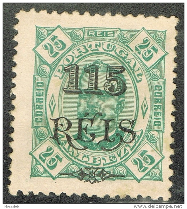 ZAMBEZIA (MOÇAMBIQUE) 1902 D. CARLOS I   115 REIS S/ 25 Rrs - Zambèze