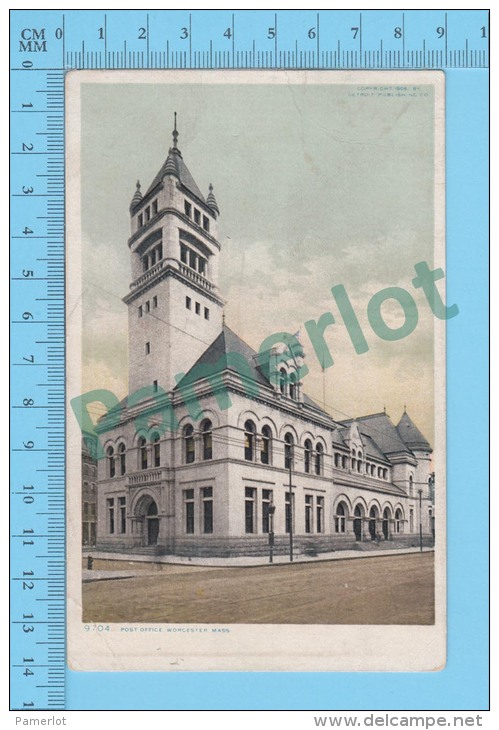 Worcester Mass. ( 1909 Post Office ) CPA Carte Postale Postcard Recto/verso - Worcester