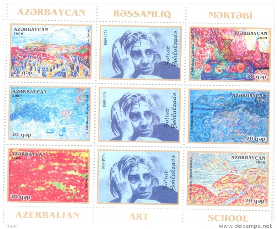2009. Azerbaijan, Azerbaijan Art School, Satter Bakhludzadeh, Sheetlet, Mint/** - Azerbaïdjan