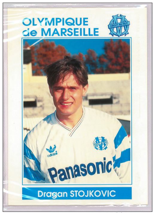 Carte Postale Olympique De Marseille - OM Saison 1990/1991 Stojkovic Dragan 25 Ans 73 Kg 1m75 - Soccer