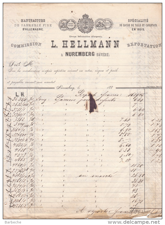 NUREMBERG .- L. HELLMANN  Manufacture De Vannerie Fine - 1800 – 1899