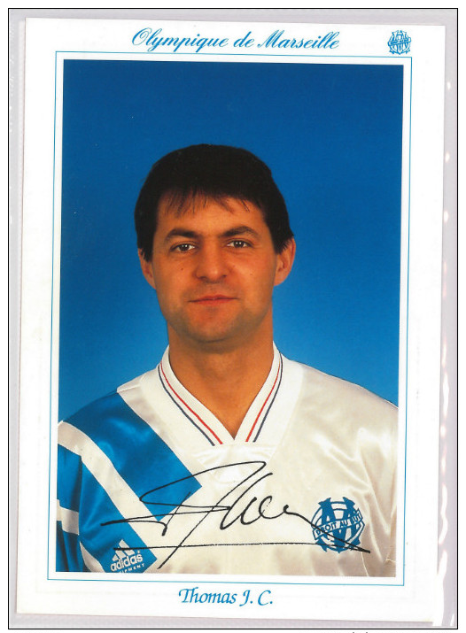 Carte Postale Olympique De Marseille - OM Saison 1992/1993 Thomas Jean-Christophe 27 Ans 79 Kg 1m83 - Calcio