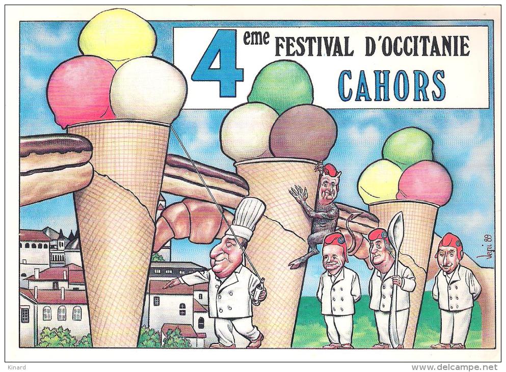 CP.  ILLUSTRATEUR . B. VEYRI .. 4°  FESTIVAL  CAHORS...  1989...TBE. SCAN. - Veyri, Bernard