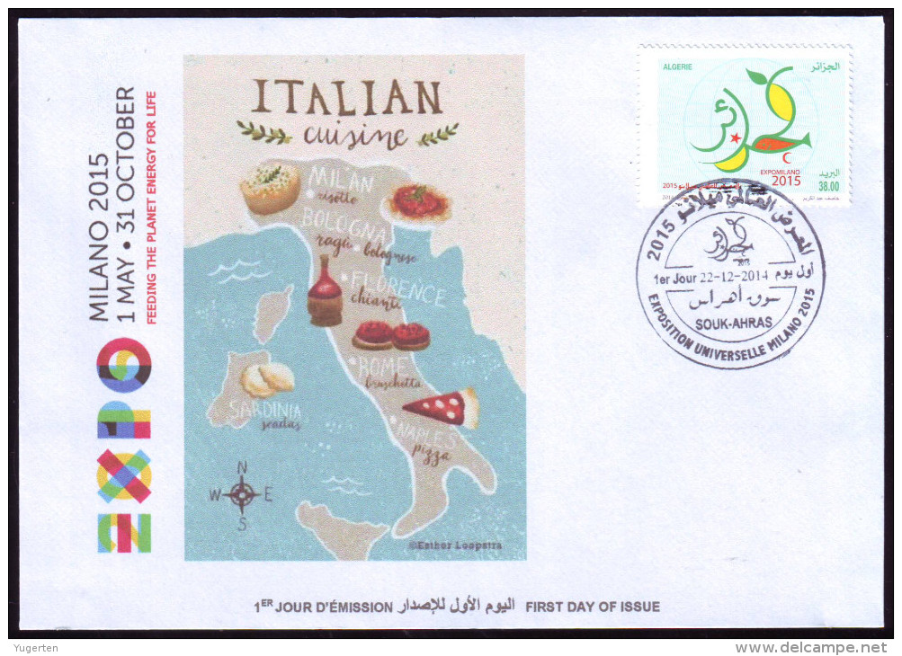 ARGELIA 2014 FDC  FDC Expo Milan 2015 Milano Universal Expo - Cuisine  Italia Italy Exposition Food - 2015 – Milan (Italy)