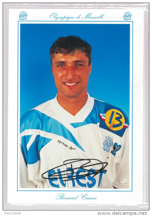 Carte Postale Olympique De Marseille - OM Saison 1994/1995 Casoni Bernard 32 Ans 66 Kg 1m77 - Calcio