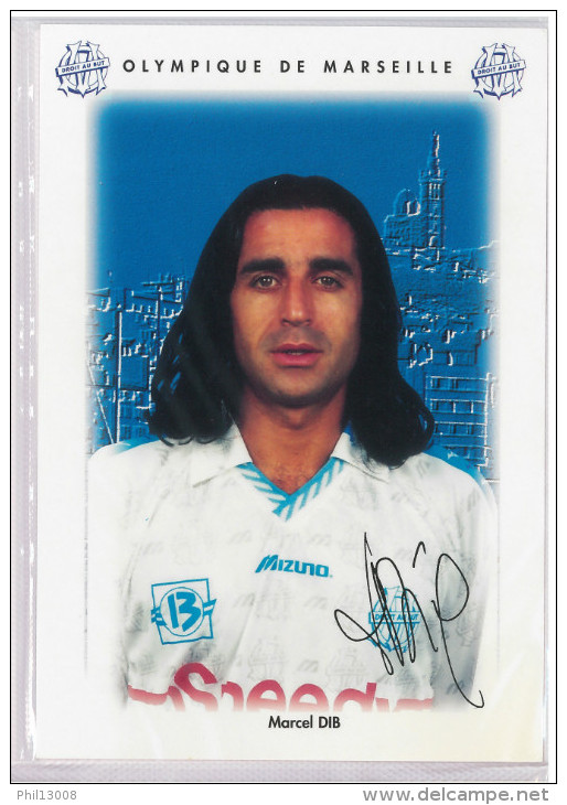 Carte Postale Olympique De Marseille - OM Saison 1995/1996 Dib Marcel 35 Ans 75 Kg 1m79 - Calcio