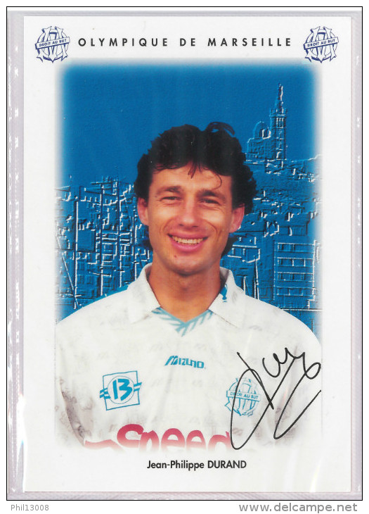 Carte Postale Olympique De Marseille - OM Saison 1995/1996 Durand Jean-Philippe 34 Ans 71 Kg 1m77 - Calcio