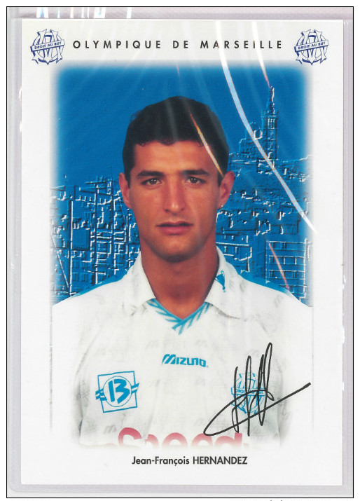 Carte Postale Olympique De Marseille - OM Saison 1995/1996 Hernandez Jean-François 26 Ans 84 Kg 1m90 - Fussball