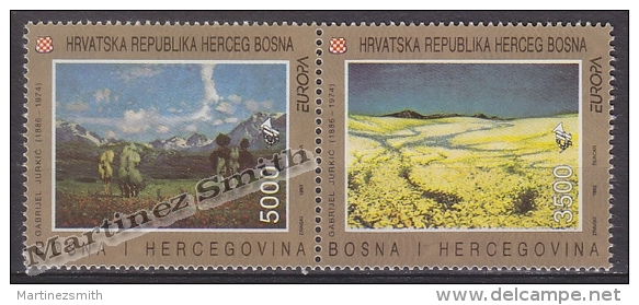 Bosnia Herzegovina - Mostar - Croatia  1993 - Yvert 1F-1G Europa Cept. Art - MNH - Bosnia Herzegovina