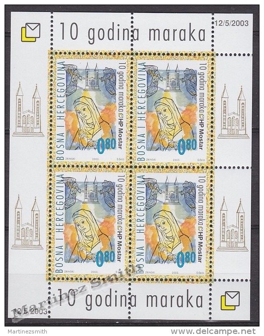 Bosnia Herzegovina - Mostar - Croatia 2001 Yvert BF 4, 10th Ann. Post, Madonna - Miniature Sheet - MNH - Bosnia Herzegovina