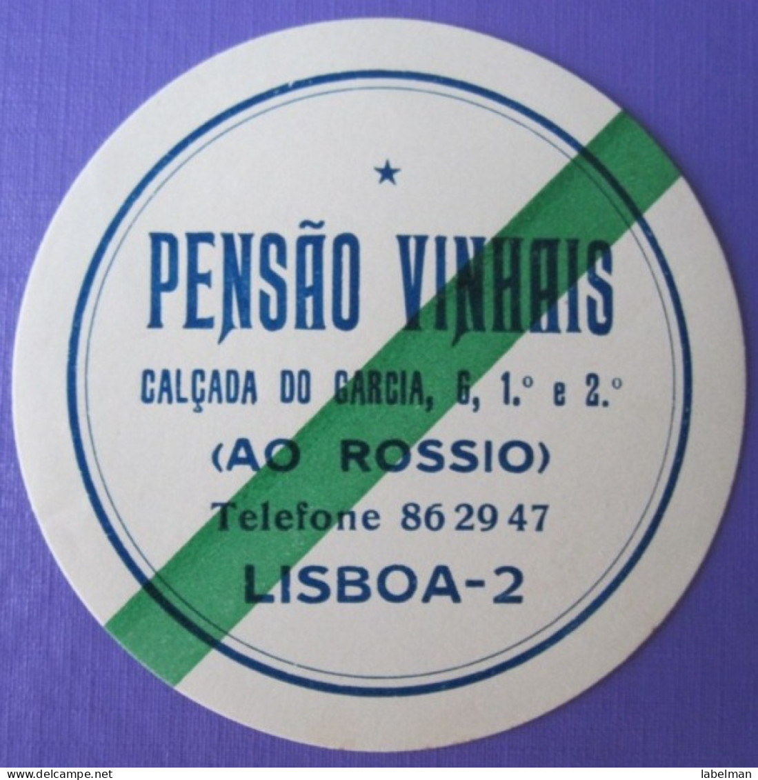 HOTEL PENSAO RESIDENCIAL MOTEL CASA VINHAIS LISBOA LISBON DECAL STICKER LUGGAGE LABEL ETIQUETTE AUFKLEBER PORTUGAL - Hotel Labels