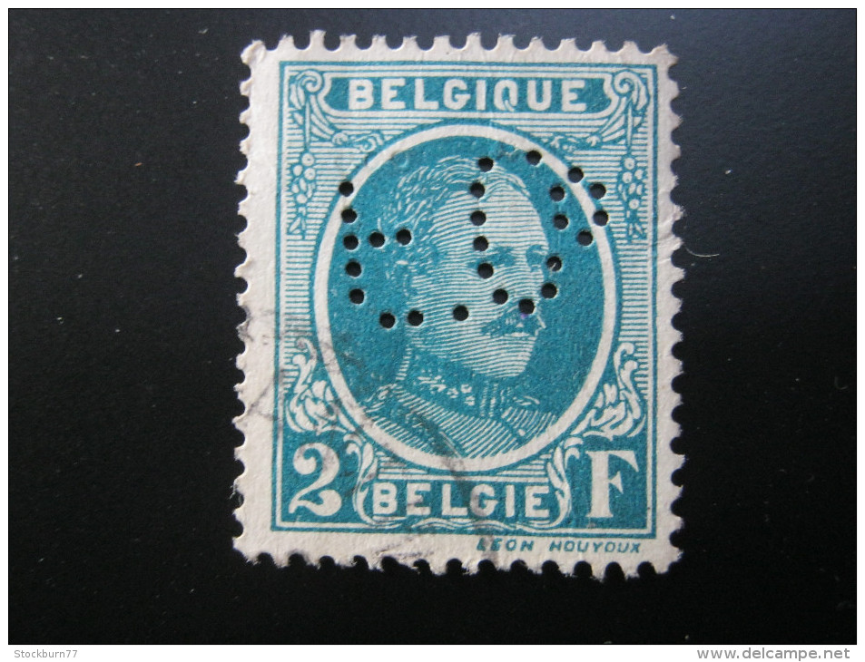 Belgien    ,  FIRMENLOCHUNG , Perfin , 2 Scans  , Selten - 1909-34